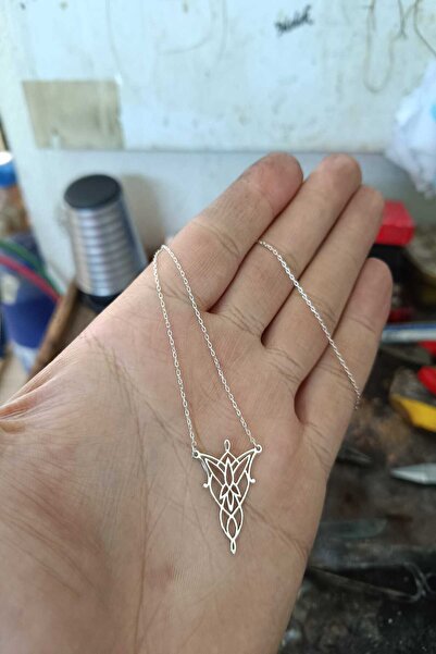 Ziu 925 ayar Arwen Akşam Yıldızı Gümüş Kolye uzunluk 45 cm