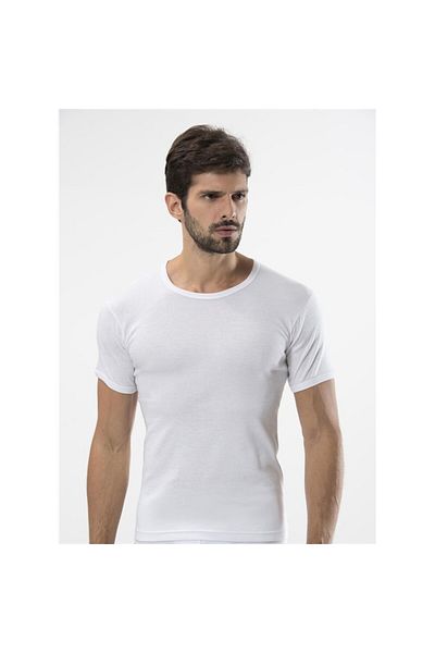 TÜREN 102 Rib O Neck Men's Undershirt Double Pack-white
