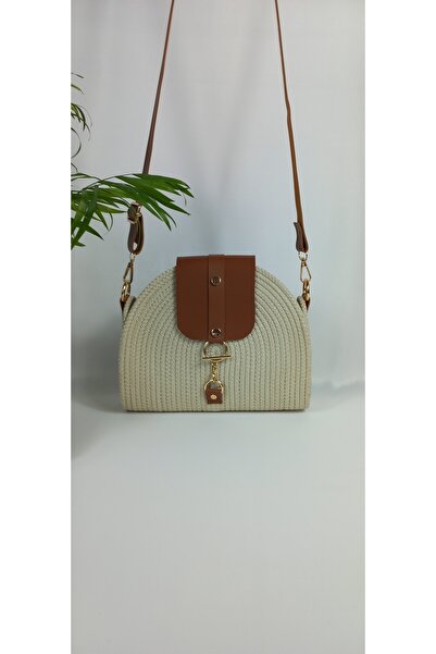 Fashion'Ss BuMu Bag &Tress İp Kadın Omuz Çantası, Jüt İp Çanta, Hediyelik, Hasır Çanta
