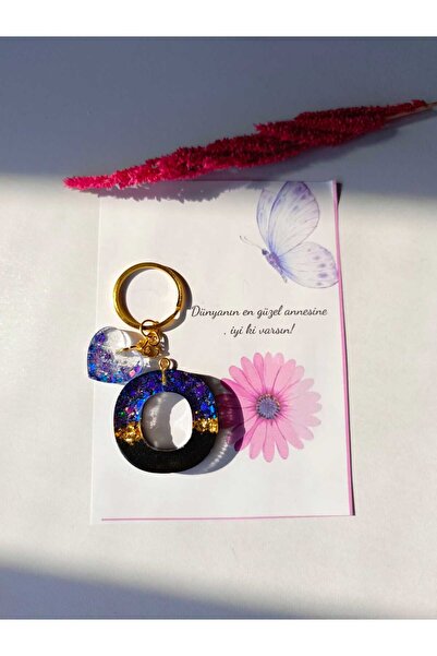 demirbasavm سلسلة مفاتيح إيبكسي مصنوعة يدويًا مخصصة لعيد الأم