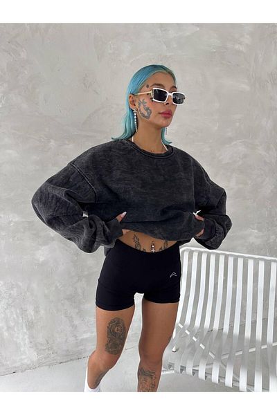 ozcelf Three Thread Ribbon Wash Detailed Unisex Sweatshirt