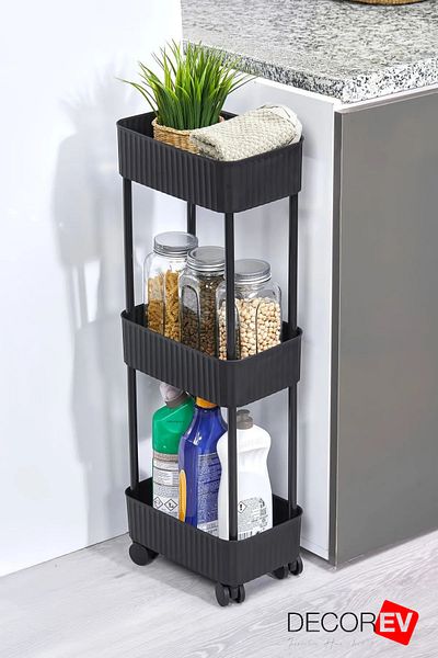 decorev 3 Tier Organizer Shelf - Black - Bathroom and Kitchen