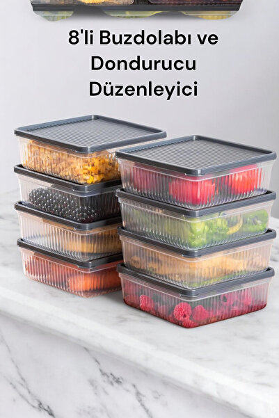 Citim 8li Buzdolabı Organizer Mikrodalga Ve Derin Dondurucu Buzluk Bakliyat S...