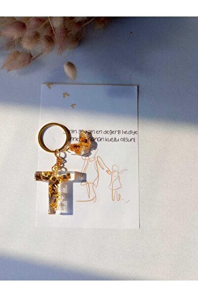 demirbasavm سلسلة مفاتيح إيبكسي مصنوعة يدويًا مخصصة لعيد الأم