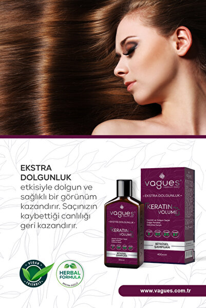 Vagues Premium Care Keratin Volume Extra Dolgun Hacimli Saçlar Dökülme Karşıtı Hızlı Uzama Etkili Bitkisel Şampuan 2adet