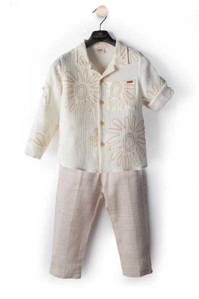 Midimod Costum pentru băiat cu cămașă cu mânecă lungă și pantaloni