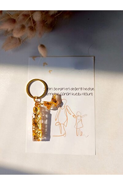 demirbasavm سلسلة مفاتيح إيبكسي مصنوعة يدويًا مخصصة لعيد الأم