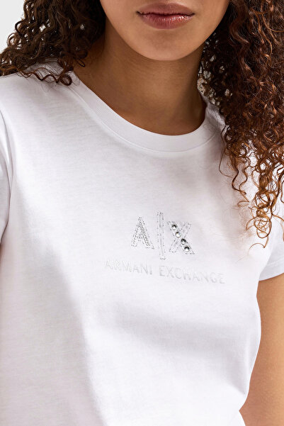 Armani Exchange Μπλουζάκι Armani Exchage Stoned 100% βαμβακερό με λεπτή εφαρμογή με λαιμόκοψη T SHIRT XW 000386   AF10354 U0002