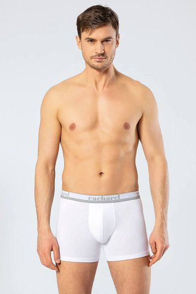 Cacharel 1338 Men's 3-Piece Lycra Long Leg Boxer-White&Black&Gray