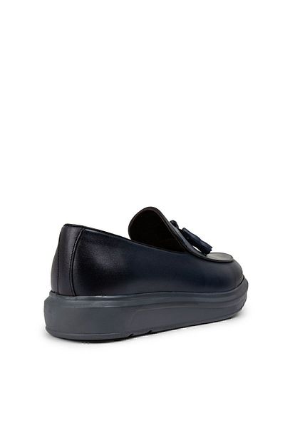Deery Ανδρικό Loafer από γνήσιο δέρμα μπλε Comfort Tassel