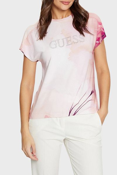Guess Tricou cu logo Ss Cn, cu decolteu obișnuit, W5RI09K68D2 TRIOC W5RI09 K68D2 F0D9
