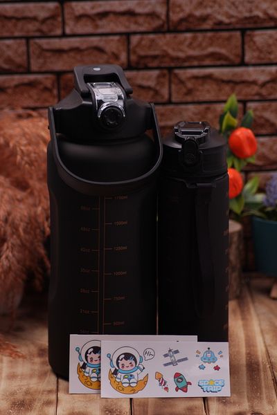 Ozka Leather Collection 2-Pack Motivational Water Bottle - 2Lt + 900 ml