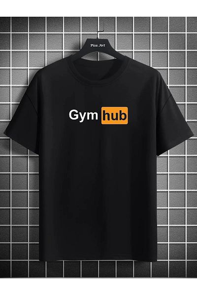 Pisa Art Μαύρο μπλουζάκι Gymhub με στάμπα