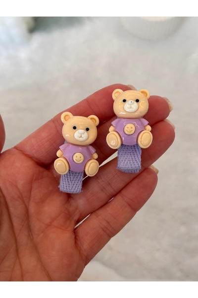 Miliva إبزيم مزدوج على شكل دمية دب صغيرة| مشبك للأطفال| مشبك ملون| مشبك تيدي بير