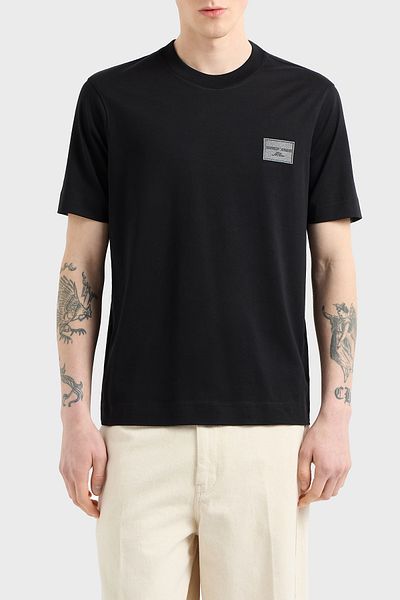 Emporio Armani Tricou 100% bumbac, cu decolteu, cu croiala normală, pentru bărbați