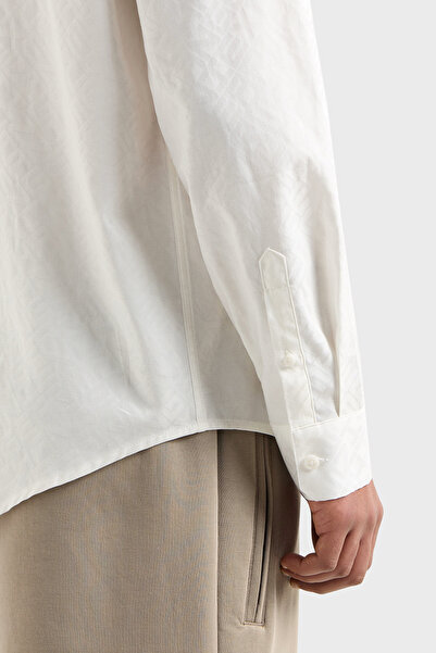 Armani Exchange Όλα με λογότυπο 100% βαμβακερό πουκάμισο κανονικής εφαρμογής Ανδρικό πουκάμισο XM000431 AF13131 F0045