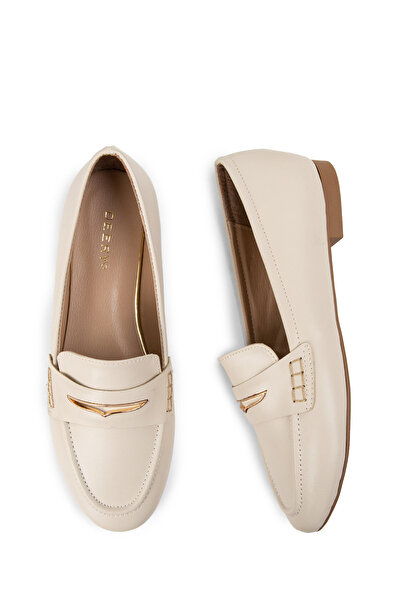 Deery Mocasini cu catarama de dama de culoare bej