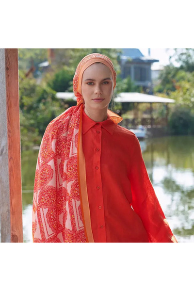 Perla Scarf & More İconi̇c Collection Lema Orange