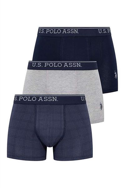 U.S. Polo Assn. US Polo Assn. 80263 - Men'S Navy Blue 3-piece Boxer Set, Grimelange and Indigo Printed