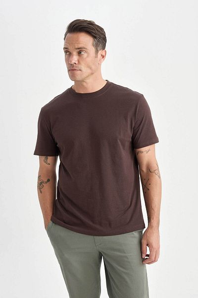 DeFacto Καφέ Ανδρικό T-Shirt V7699AZ/BN192