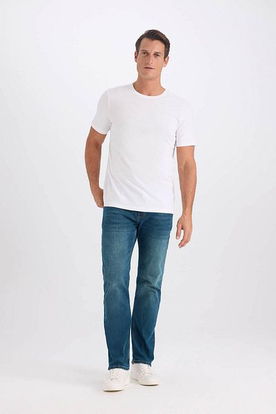 DeFacto Slim Fit Slim Fit Crew λαιμόκοψη Βασικό μασίφ κοντομάνικο μπλουζάκι M6606AZ25SP