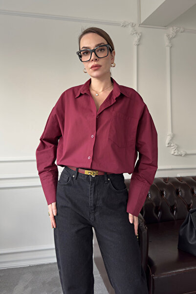 MAGARDE Popelínová košile - Claret Red