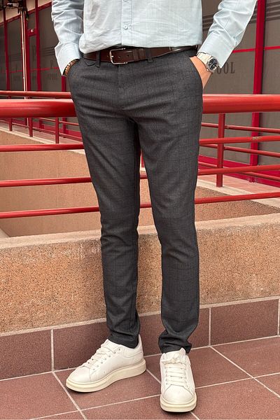 inpool Men's, Pocket detail, Old Money culture, Plaid print, Polyviscose fabric, pants