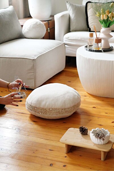 sevaradekor Yer Minderi Peluş Yer Minderi Puf Minder Petek Önü Minderi 50x50