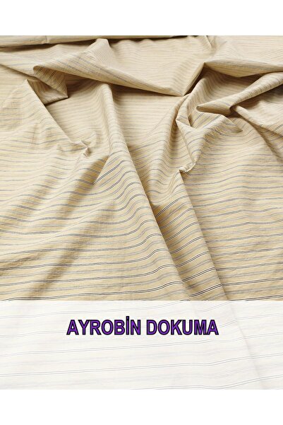 Kumaş Parça حزام Aerobin ذو خطوط بيج وأسود (العرض 150 سم × الطول 195 سم)