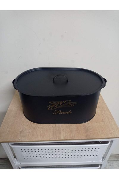 Home Black Merisa Bread Bowl - Luxury Metal Lid