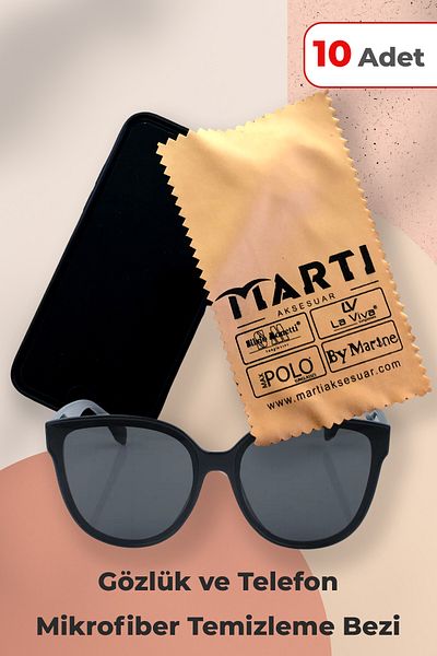 Silvio Monetti Glasses and Phone Microfiber Wiping Cleaning Cloth 10 Pieces Bezmart10lu