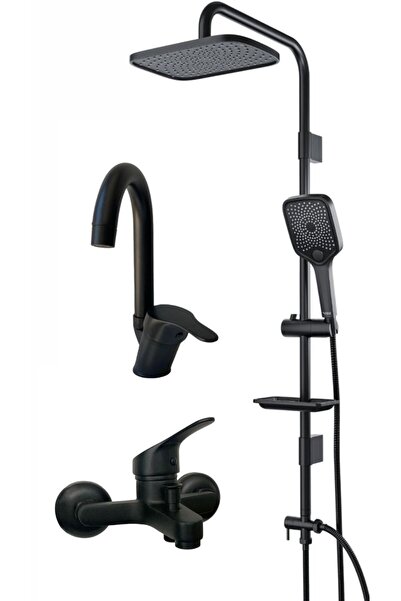 armour armatür SİYAH BANYO BATARYA SETİ