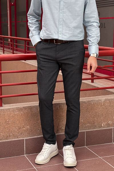 inpool Men's, Pocket detail, Old Money culture, Plaid print, Polyviscose fabric, pants