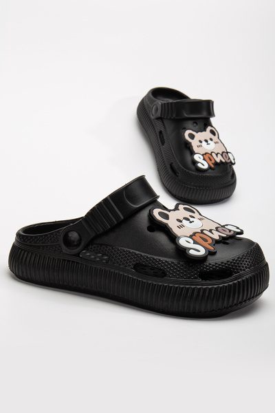 PLN SHOES Rahat Tabanlı Yüksek Ölçekli Spner Detaylı Çocuk Terliği Cross Sandalet Sabo