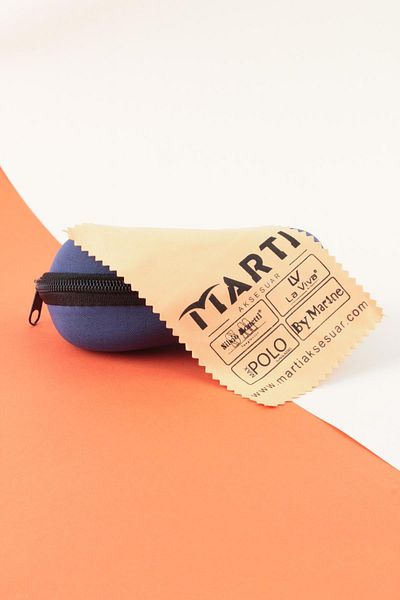 By Marine Zippered Glasses Case Navy Blue