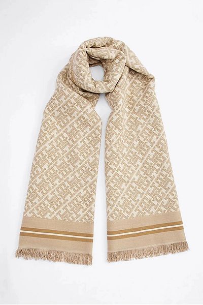 Tommy Hilfiger Women's Monoplay Jacquard Scarf (Gelastopat) Cream