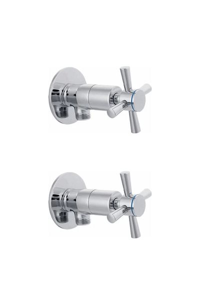 NEZADE STORE 2-Piece Plus Open and Close 4-Handle Chrome Rotary Bidet Tap (Lisinya)
