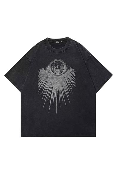 DEEFWEAR Μπλουζάκι Unisex με στάμπα Mystical Eyes Washed Vintage