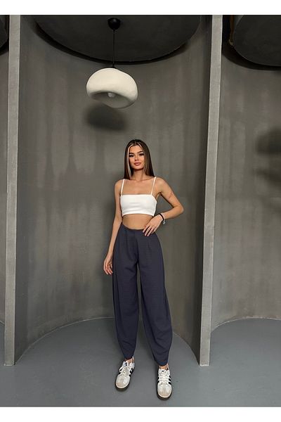 MevaMoss Scuba Crepe Fabric Baggy Model Balloon Trousers