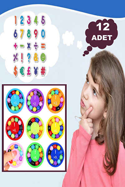 Bundeba 12 Adet Matematik Çark Fidget Spinner Stres Çarkı Dört İşlem Öğrenme ...
