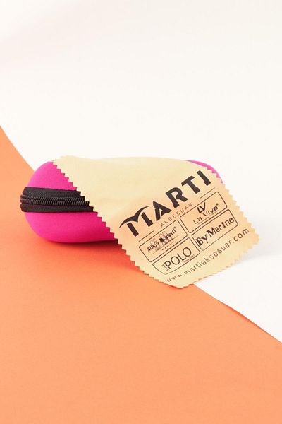 Silvio Monetti Pink Zippered Glasses Case