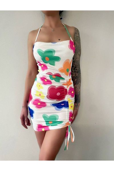 Moka Shopin Mokashopin Women's Backless Elevator Shir Detail Mini Dress