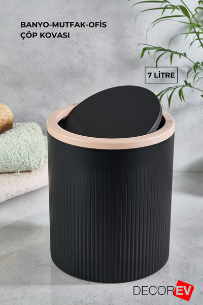 decorev Büyük Çöp Kovası 7 Litre – Ofis, Mutfak Ve Banyo Lüks Kova