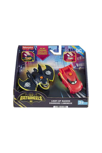 mattel FISHER PRICE BATWHEELS SET 2 MASINUTE CU LUMINI REDBIRD SI BATWING SCARA 1:55