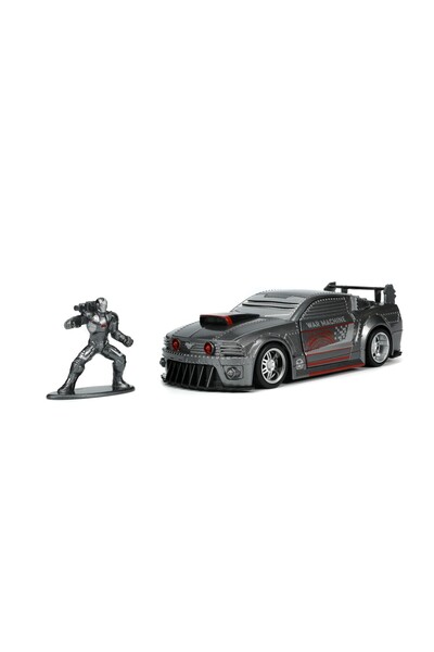 Simba JADA MARVEL MASINUTA METALICA FORD MUSTANG SCARA 1:32 SI FIGURINA METALICA WAR MACHINE