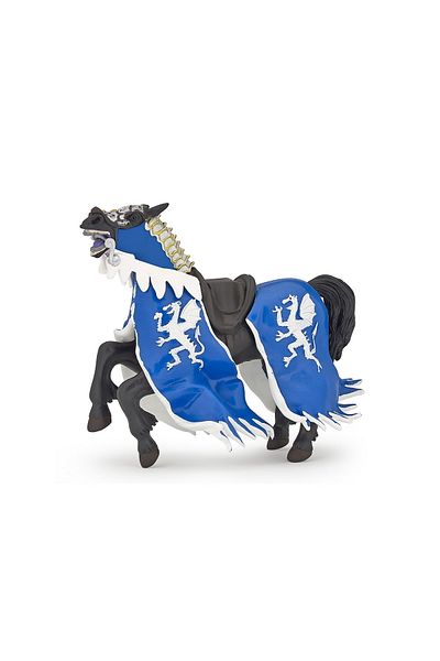 Papo King's Horse Figurine With Blue Dragon Crest