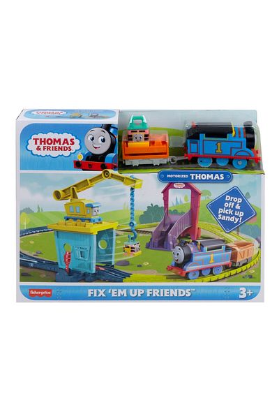 mattel THOMAS CARLY AND SANDY MOTORIZED PLAYSET