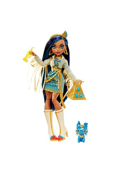 MONSTER HIGH CLEO DENILE DOLL WITH ANIMAL AND ACCESSORIES