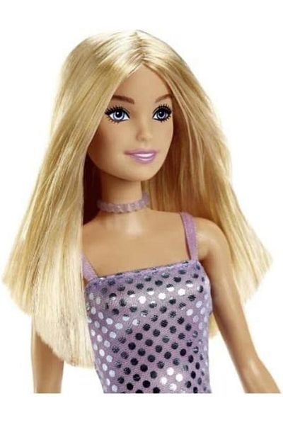 mattel Barbie Doll Bright Outfit Blonde With Purple Dress