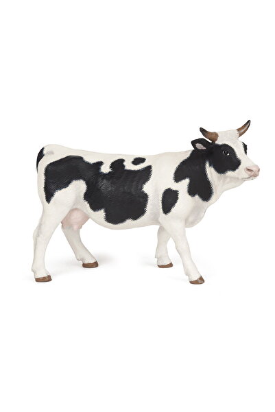 Evelise PAPO COW FIGURINE WITH WHITE AND BLACK FUR